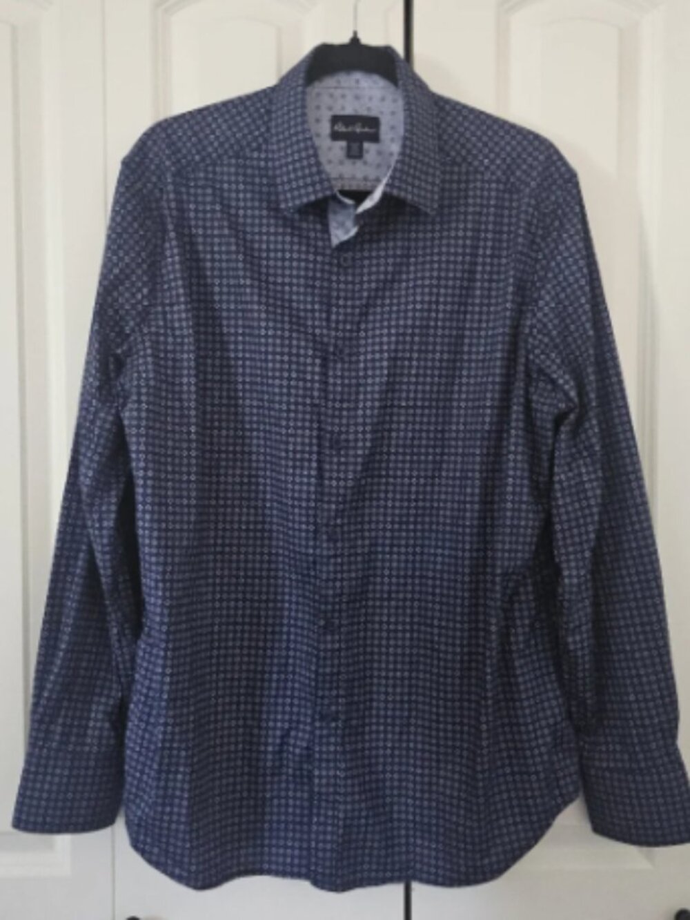Robert Graham Long Sleeve Shirt Blue Geometric Print Men's Button Down Luxury